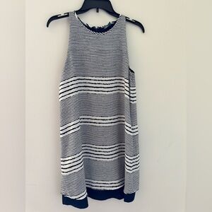 Fleur Bleue navy and white stripped dress, size 4